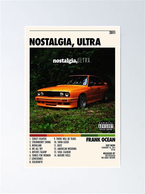 "Nostalgia Ultra Tracklist Posters - Album Cover Poster" Poster for ...