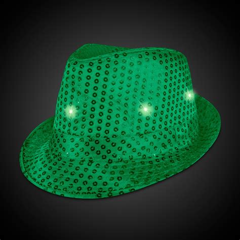 Sequin LED Fedora Hats (Imprintable Bands Available)