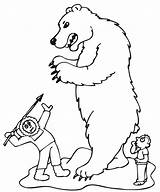 Man On Polar Bear Hunt Coloring Page  Free Printable Pages sketch template