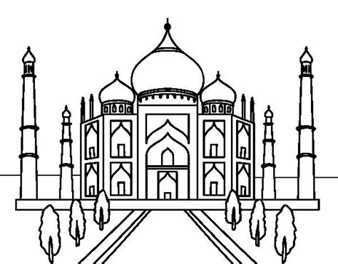 The Taj Mahal coloring page | Mundo para colorear, Taj mahal, Dibujo ...