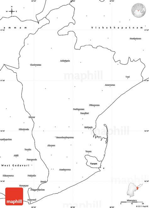 Blank Simple Map of East Godavari