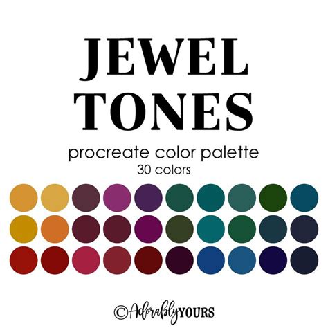 Jewel Tones Color Palette Procreate Palette Procreate | Etsy | Jewel tone color palette, Jewel ...