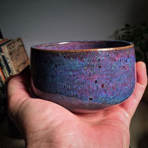 Rustic Handmade Pottery Bowl, Smudge Bowl, Shaving Soap Dish,mottled Blue and Purple - Etsy ...