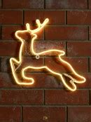 Yellow Prancing Reindeer Neon Flex Rope Light Silhouette - 44cm | Christmas Lights | Buy online ...