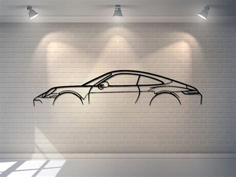 Porsche 911 Silhouette Large Metal Wall Art Porsche Garage - Etsy