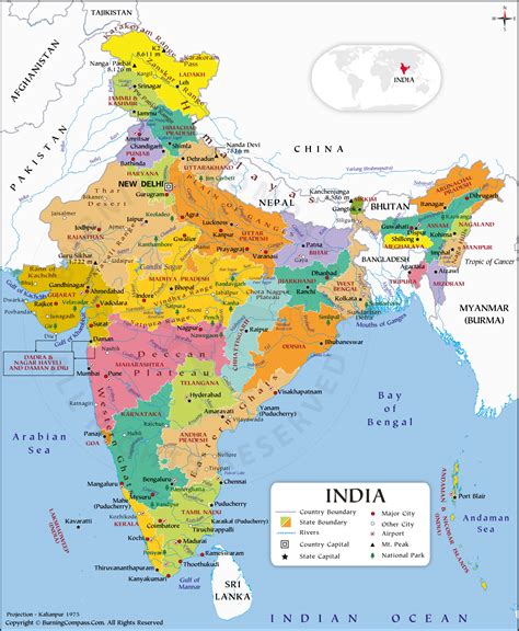 India Map With States And Cities And Districts