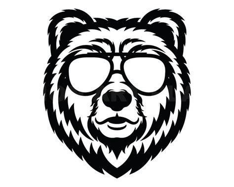 Bear With Sunglasses Svg Bear Svg Clipart Image, Cricut Svg Image, Dxf ...