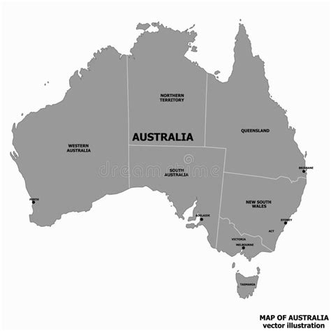 Map of Australia. Vector stock vector. Illustration of concept - 145493017