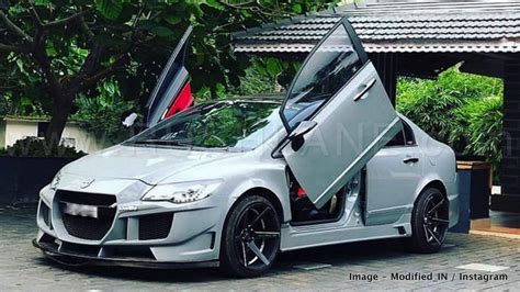 Honda Civic modified by owner in India - Gets Lamborghini style scissor doors