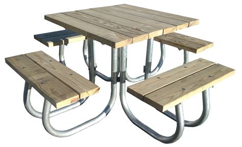 Square Picnic Table With An Aluminum Frame – Rosendale picnic tables