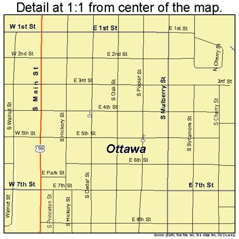 Ottawa Kansas Street Map 2053550