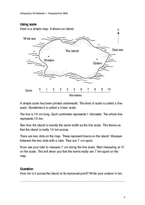 Free Map Scale Worksheets Printables