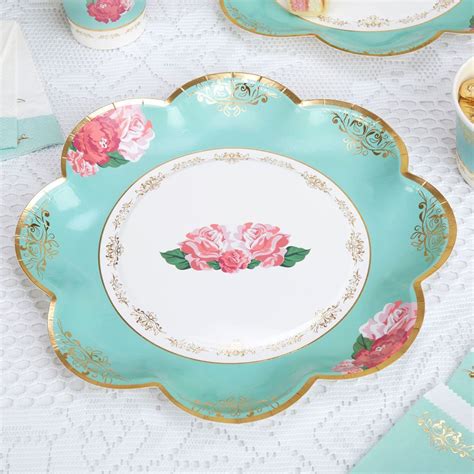 8 x Vintage Style Tea Party Paper Plates Shabby Chic Rose Buffet Wedding Plate #Nevitti # ...