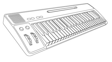 Prpiano keyboard outline drawing in eps10 9250215 Vector Art at Vecteezy