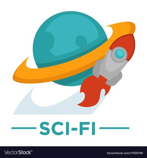 Movie genre sci-fi cinema icon space Royalty Free Vector