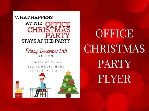 EDITABLE Office Christmas Party Flyer, Email Invite, Company Holiday ...