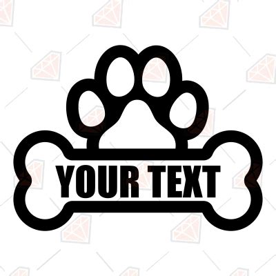 Dog Bone Monogram SVG, Monogram Paw Print SVG | PremiumSVG