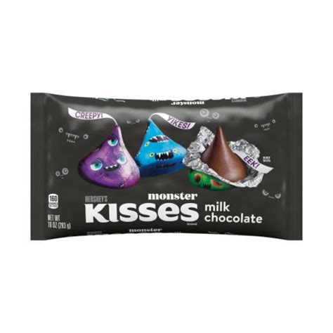 HERSHEY'S KISSES Milk Chocolate Monster Foil Halloween Candy Bag, 1 bag ...