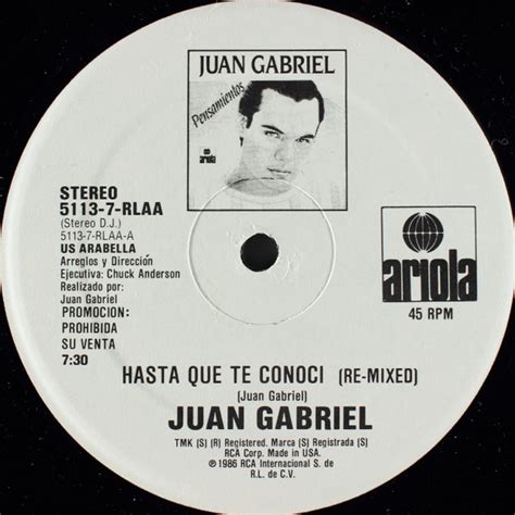 Juan Gabriel - Hasta Que Te Conocí | Releases | Discogs