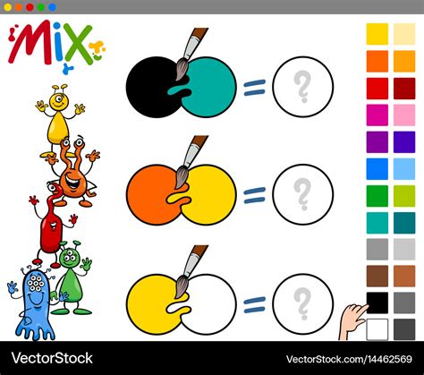 Mix colors game for children Royalty Free Vector Image