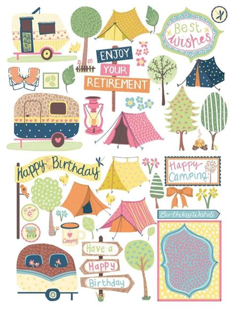 Free Printables Scrapbooking Stickers Cute Camping Free Digital Papers ...