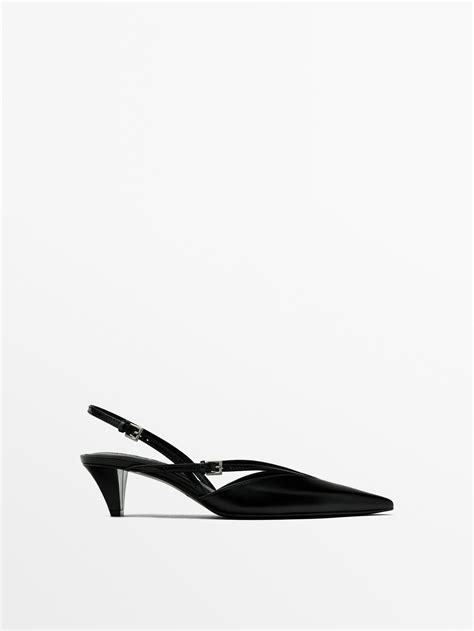 Slingback shoes with instep straps · Black · Heel Shoes | Massimo Dutti