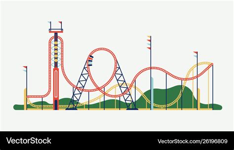 Amusement park roller coaster Royalty Free Vector Image