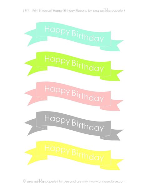 Happy Birthday Cake Banner Printable