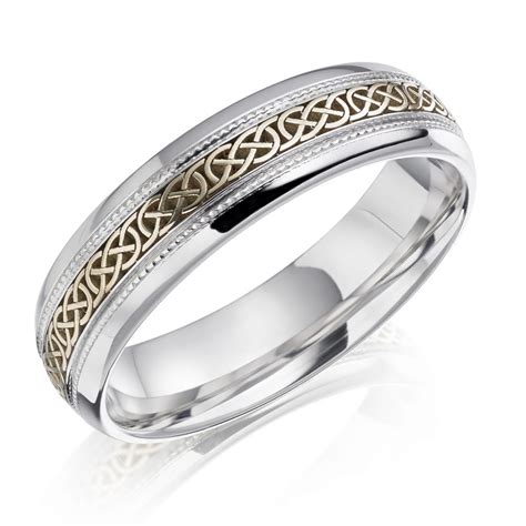 Gents Two Tone Contemporary Celtic Ring