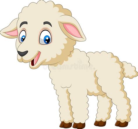 Cartoon Happy Lamb Isolated on White Background Stock Vector ...