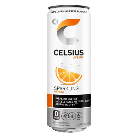 Celsius Live Fit Energy Drink, Orange, 12 Fl Oz, Pack of 12 - Walmart.com