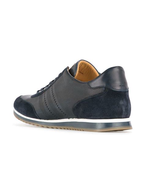 Magnanni Leather Logo Detail Sneakers in Blue for Men - Lyst