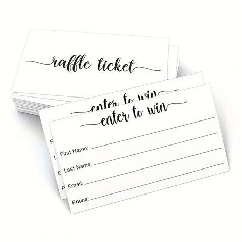 Raffle Ticket Form Blank Registration Form Raffle Ticket - Temu Australia