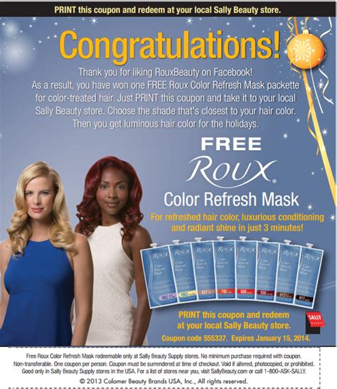 Sally Beauty Supply: Free Refresh Mask Printable Coupon