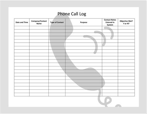 40+ Printable Call Log Templates [Word,Excel,PDF] - TemplateLab