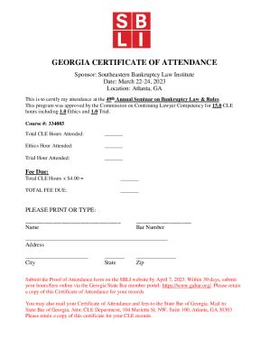 Fillable Online Georgia Certificate of Attendance Fax Email Print ...