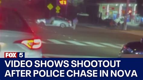 New video shows shootout after police chase in Northern Virginia | FOX 5 DC - YouTube