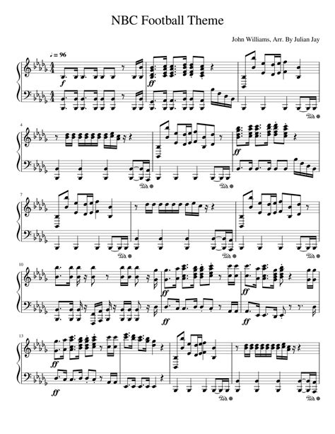 NBC Sunday Night Football Theme Sheet music for Piano (Solo) | Musescore.com