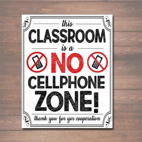 No Cellphones Allowed School Poster - No Phone Zone | Printable classroom posters, Classroom ...