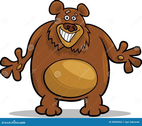 Brown Bear Cartoon Illustration Stock Vector - Illustration of comic, species: 30985262