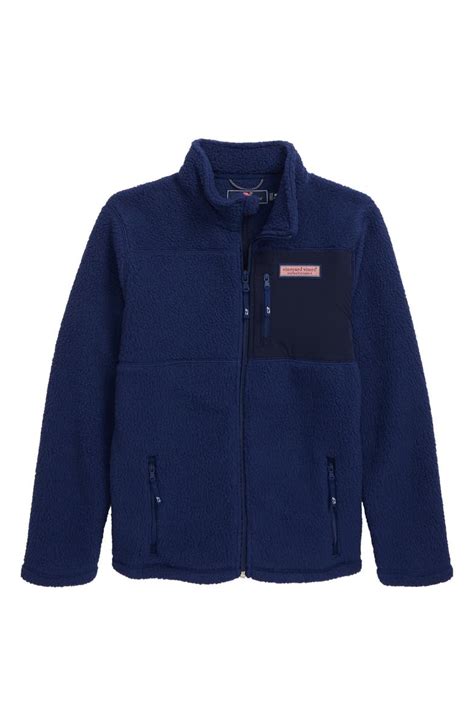 vineyard vines Solid Fleece Full Zip Jacket (Big Boys) | Nordstrom