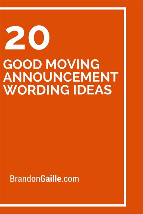 20 Good Moving Announcement Wording Ideas We're Moving Announcement ...