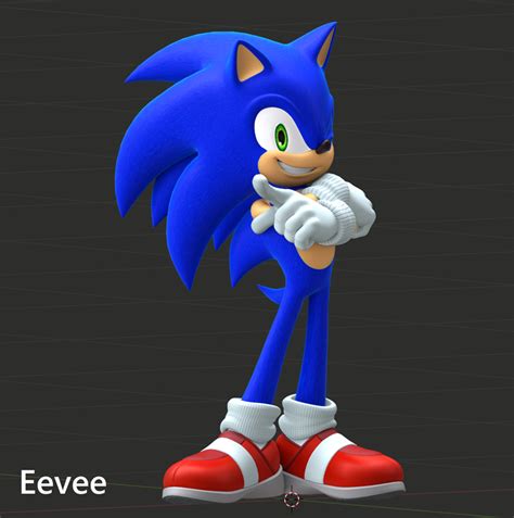 Sonic the Hedgehog (Custom) model & rig for Blender 3.0+ - DANCADA³ᴰ's Ko-fi Shop - Ko-fi ️ ...