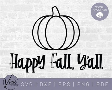 Happy Fall Y'all SVG Pumpkin SVG Fall Quotes SVG - Etsy | Happy fall ...