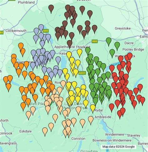 Interactive Map of Wainwright's Lakeland Fells - Google My Maps