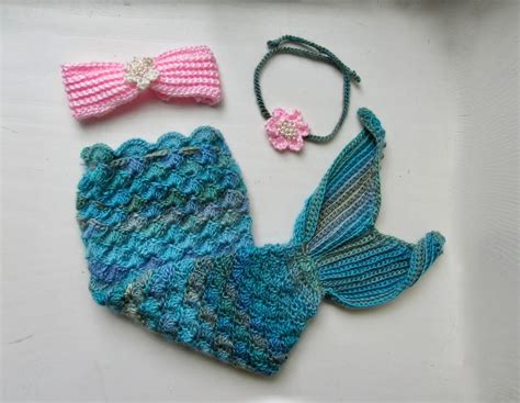 Mermaid Baby Outfit Crochet Mermaid Photo Prop Handmade Baby | Etsy