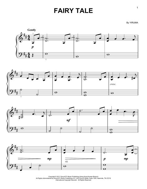 Fairy Tale sheet music by Yiruma (Easy Piano – 155620)