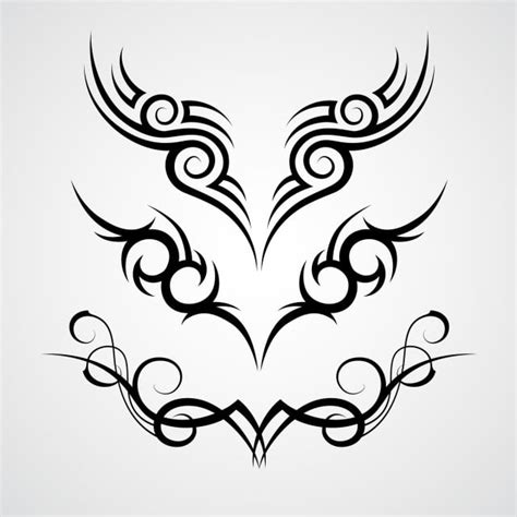 Tribal Tattoo Vector Hd PNG Images, Three Black Tribal Tattoo Motive On White Background, Tribal ...