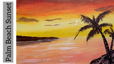 Palm Trees Painting Sunset