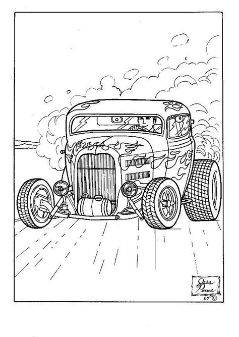 hot rod coloring pages - Clip Art Library